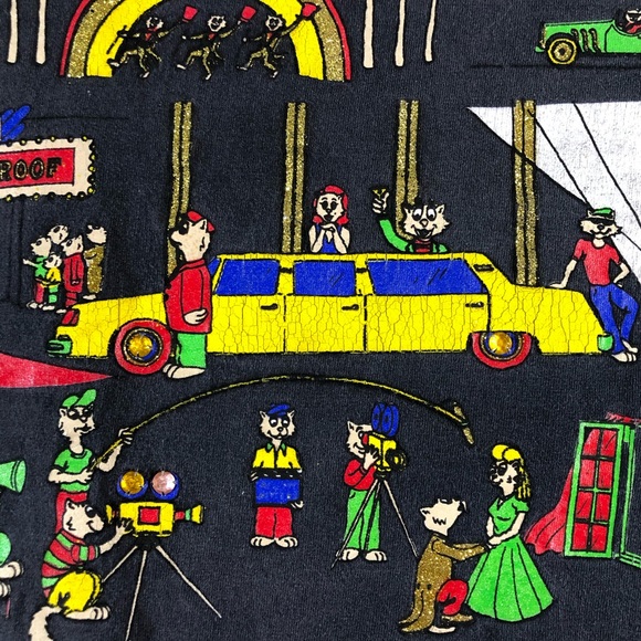 Hollywood Famous Cats Bowl Red Carpet Vintage Tee - Picture 4 of 14